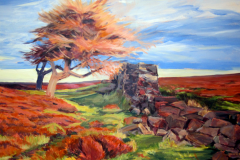 Lone-Tree-Easby-Moor-Acrylic-painting-by-Margaret-Wiles
