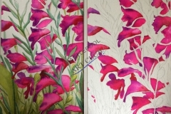Watercolour work in progress by Susan Cheslin